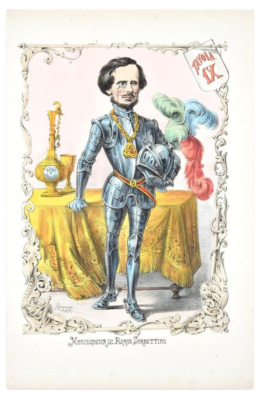 Monsegneur Le Baron Sorbettino - Lithograph by A. Maganaro - 1872 1872