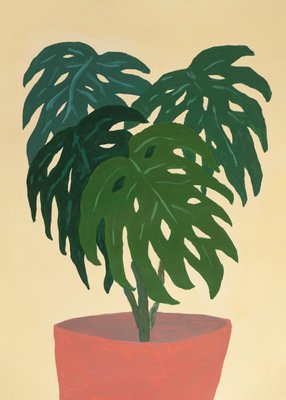 Monstera Plant, 2023, Acrylic on Paper-RWC-1786034