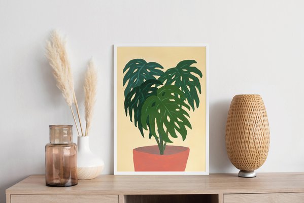 Monstera Plant, 2023, Acrylic on Paper-RWC-1786034