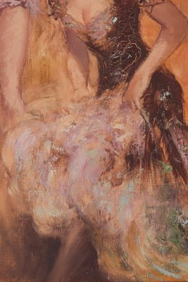 Montserrat Barta, Cabaret Dancers, 20th-Century, Oil on Canvas, Framed-AOI-1196868