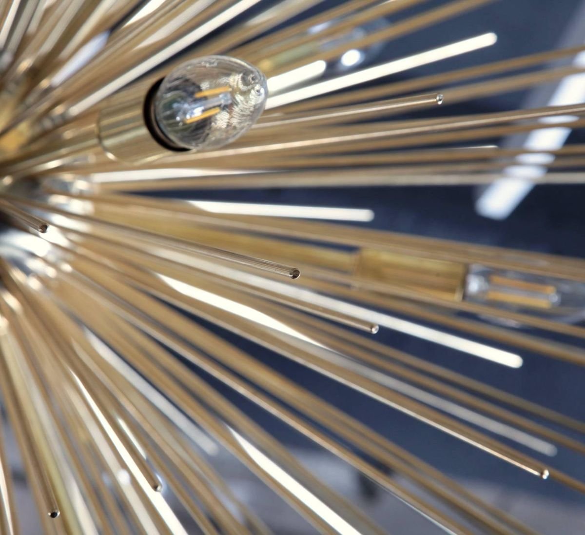 Monumental Brass Sputnik or Urchin Chandelier, 1970s