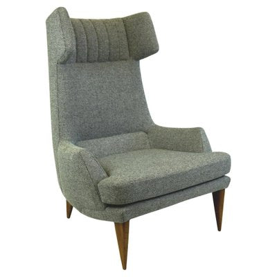 Monumental Grey Austrian Mid-Century Wingback Armchair by Oswald Haerdtl-MH-1066362