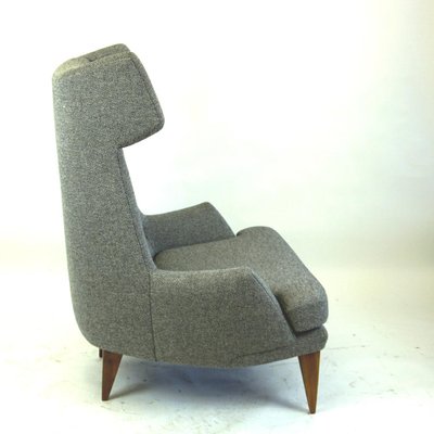 Monumental Grey Austrian Mid-Century Wingback Armchair by Oswald Haerdtl-MH-1066362