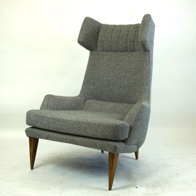 Monumental Grey Austrian Mid-Century Wingback Armchair by Oswald Haerdtl-MH-1066362