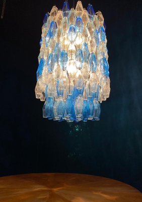 Monumental Murano Glass Sapphire Colored Poliedri Chandelier-MBH-1032687