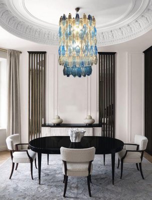 Monumental Murano Glass Sapphire Colored Poliedri Chandelier-MBH-1032687