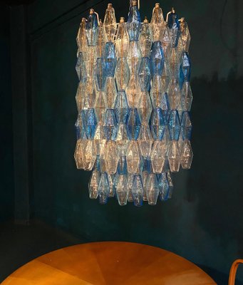 Monumental Murano Glass Sapphire Colored Poliedri Chandelier-MBH-1032687