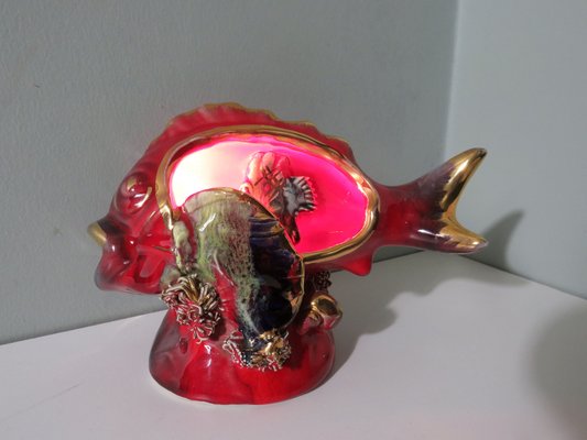 Mood Table Lamp in the Shape of a Fish from Vallauris, France, 1950s-UKG-1745963