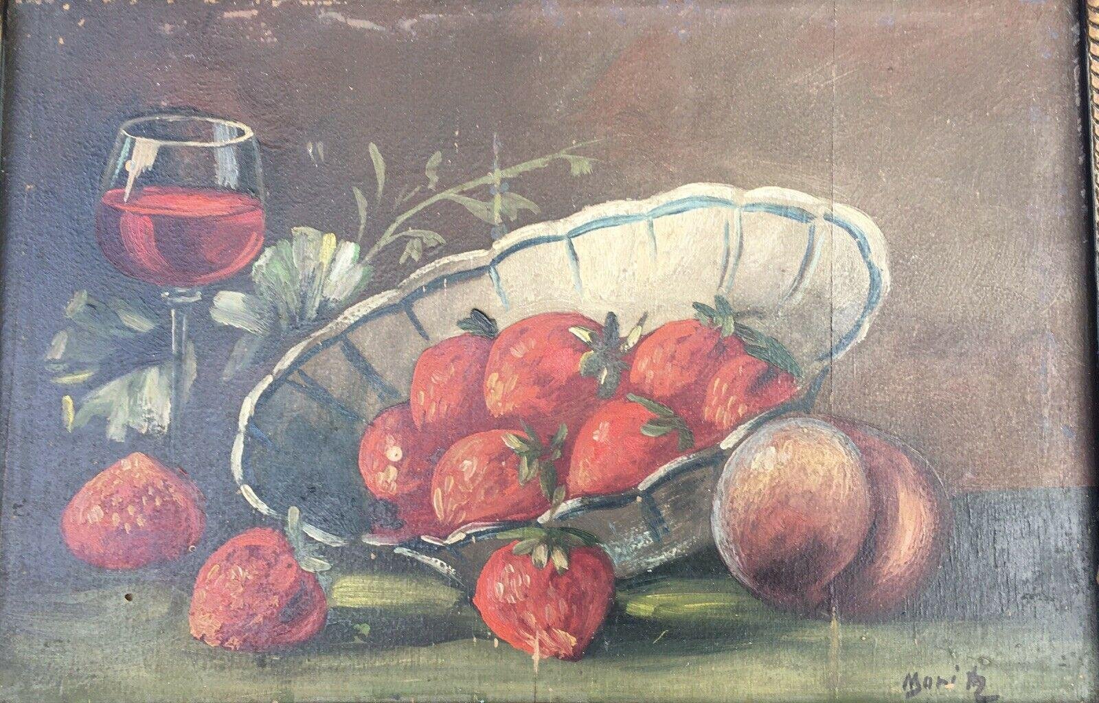 Moritz, Strawberries in the Cup, Oil on Wood