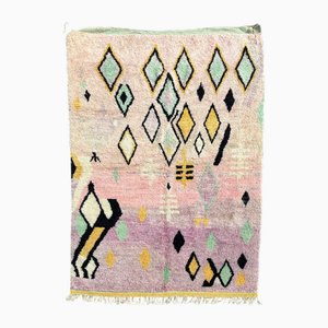 Moroccan Berber Rug with Pastel Tones and Geometric Diamond Motifs-QJU-2019791