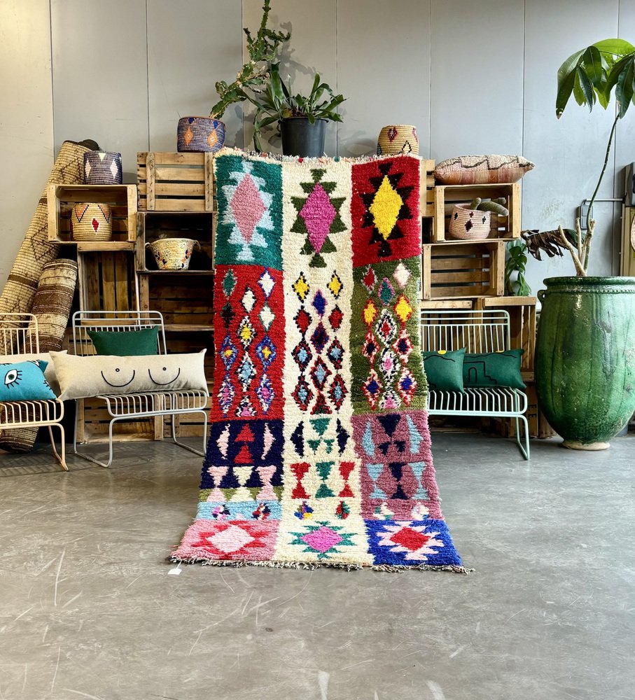 Moroccan Boucherouite Berber Rug, 1980s