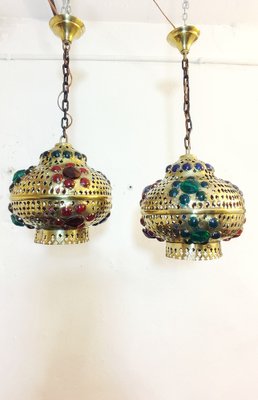 Moroccan Ceiling Lamps, 1970s, Set of 2-RGF-989530