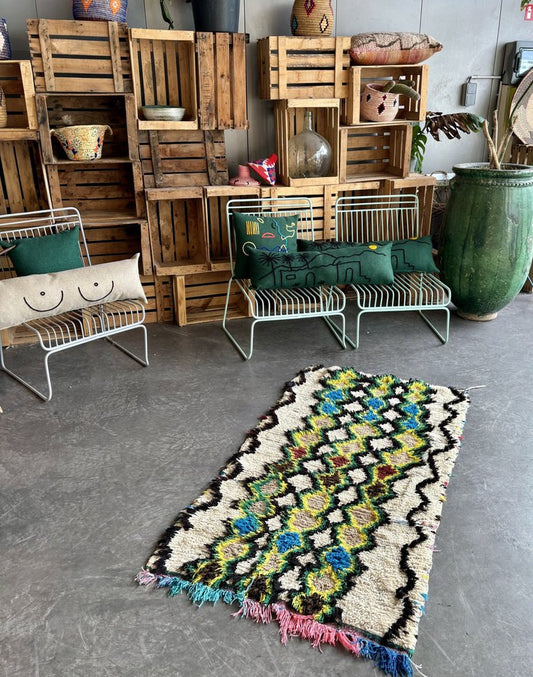 Moroccan Handwoven Berber Azilal Rug, 1980s