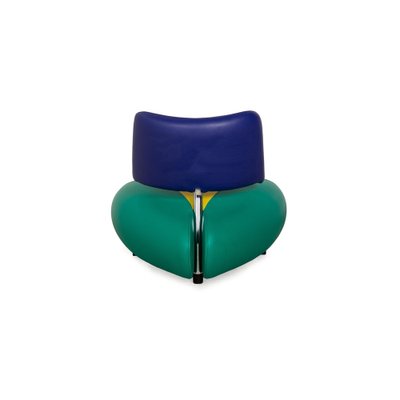 Moroso Pallone Leather Armchair Set in Yellow Green Blue from Moroso, Set of 2-RQW-2036332