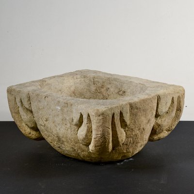 Mortar Tray in Hand-Worked Stone Container-RAQ-1749276