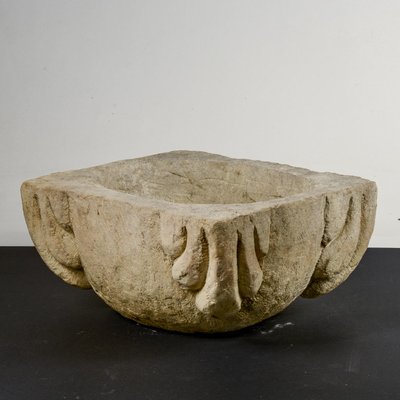 Mortar Tray in Hand-Worked Stone Container-RAQ-1749276