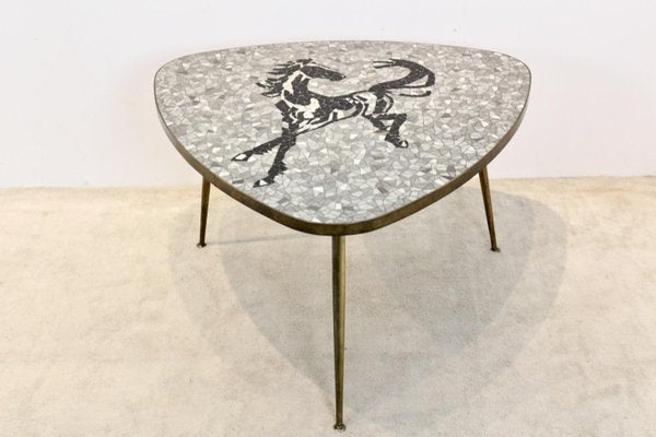 Mosaic and Brass Coffee or Side Table by Berthold Müller, 1960s-MO-937045