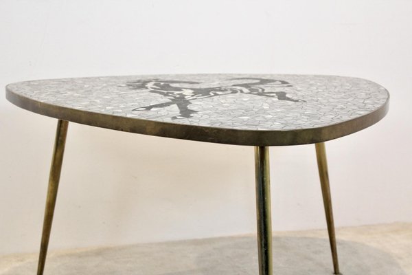 Mosaic and Brass Coffee or Side Table by Berthold Müller, 1960s-MO-937045