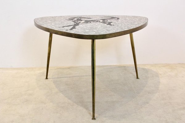 Mosaic and Brass Coffee or Side Table by Berthold Müller, 1960s-MO-937045