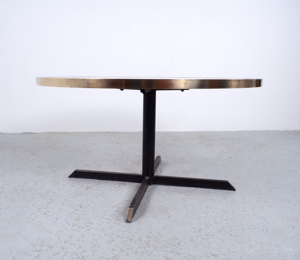 Mosaic and Brass Coffee Table attributed to Berthold Müller, 1950s