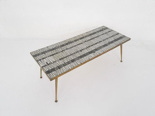 Mosaic Coffee Table With Brass Legs by Berthold Müller, Germany, 1950s-ZO-1170636