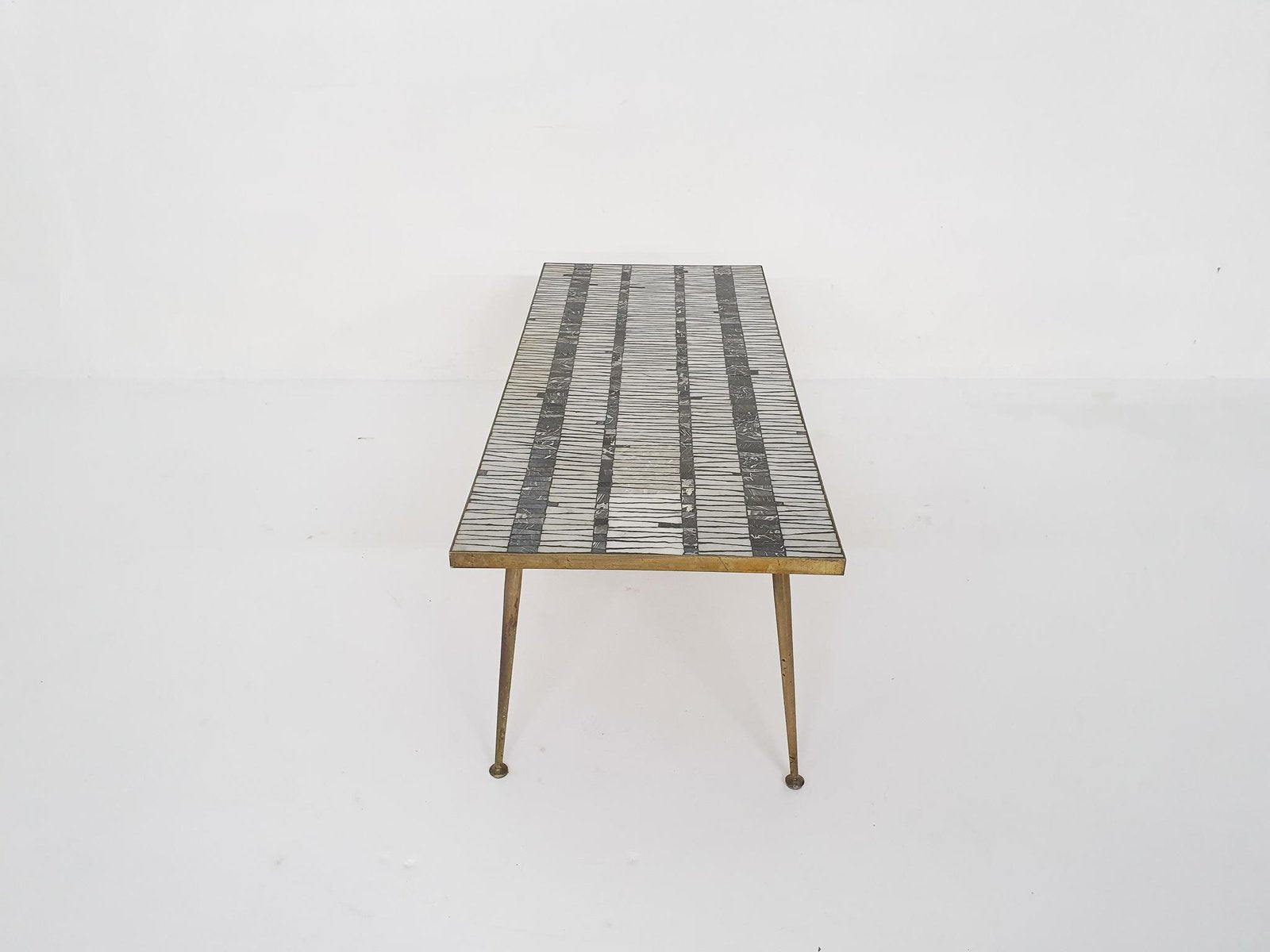 Mosaic Coffee Table With Brass Legs by Berthold Müller, Germany, 1950s