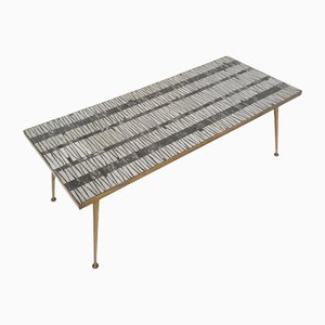 Mosaic Coffee Table With Brass Legs by Berthold Müller, Germany, 1950s-ZO-1170636