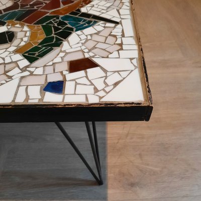 Mosaic Coffee Table with Hairpin Legs, 1950s-SJU-1452942