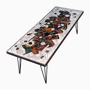 Mosaic Coffee Table with Hairpin Legs, 1950s-SJU-1452942