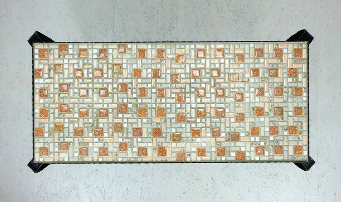 Mosaic Table with Wrought Iron Frame, 1960s-FH-1034719