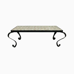 Mosaic Table with Wrought Iron Frame, 1960s-FH-1034719