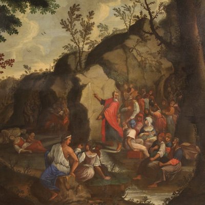 Moses Drawing Water from the Rock, 18th Century, Oil on Canvas, Framed-RP-1798206