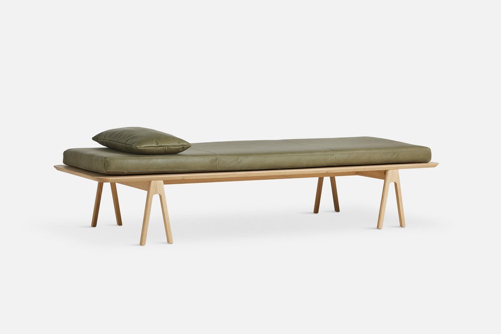 Moss Green Oak Level Daybed with Pillow by MSDS Studio, Set of 2