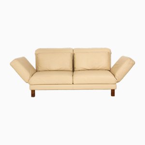 Moule 2-Seater Sofa in Cream Leather with Bed Function from Brühl-RQW-1748111