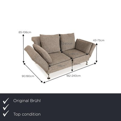 Moule Fabric Two-Seater Grey Sofa from Brühl-RQW-2036333