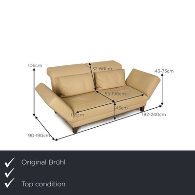 Moule Loveseat in Cream Leather from Brühl-RQW-1748135