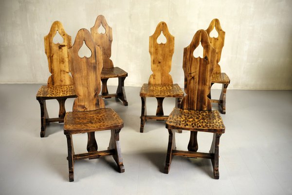 Mountain Chairs, France, 1950s, Set of 6-FQ-1178394