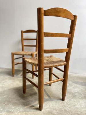 Mountain Chalet Chairs in Straw, France, 1960s, Set of 2-LA-1271016