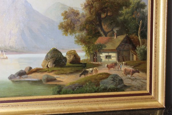 Mountain Landscape, 1800s, Oil on Canvas, Framed-BCR-1742566