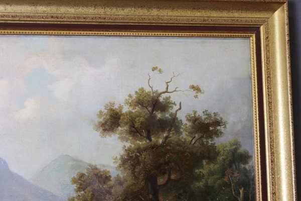 Mountain Landscape, 1800s, Oil on Canvas, Framed-BCR-1742566