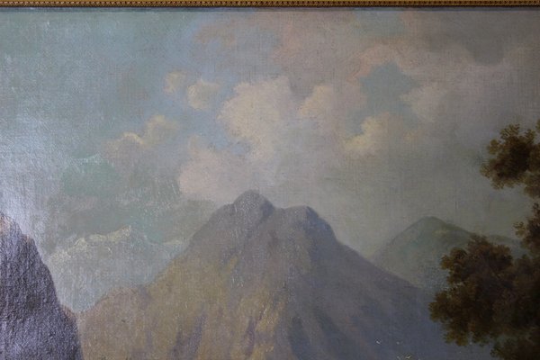 Mountain Landscape, 1800s, Oil on Canvas, Framed-BCR-1742566