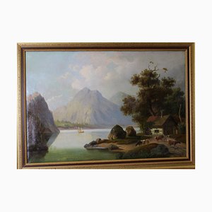 Mountain Landscape, 1800s, Oil on Canvas, Framed-BCR-1742566