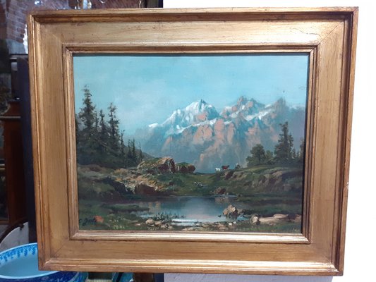 Mountain Landscape, 1890s, Oil on Canvas, Framed-AKA-1794128