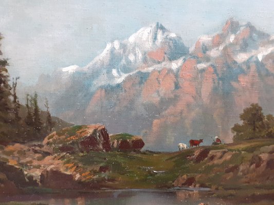 Mountain Landscape, 1890s, Oil on Canvas, Framed-AKA-1794128