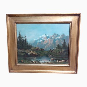 Mountain Landscape, 1890s, Oil on Canvas, Framed-AKA-1794128