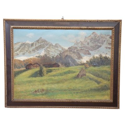 Mountain Landscape, 1930s, Oil on Canvas, Framed-DCO-1347845