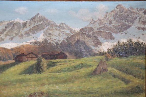 Mountain Landscape, 1930s, Oil on Canvas, Framed-DCO-1347845