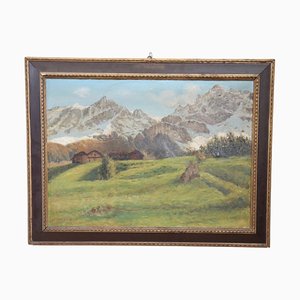 Mountain Landscape, 1930s, Oil on Canvas, Framed-DCO-1347845