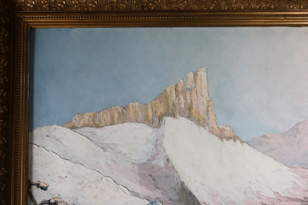 Mountain Landscape Under the Snow, 1950s, Oil Painting-WSV-1807101