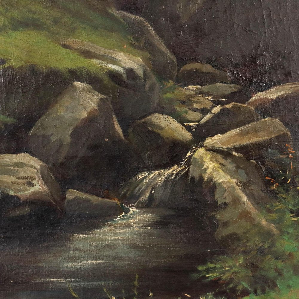 Mountain Landscape with Fisherman, 1894, Oil on Canvas